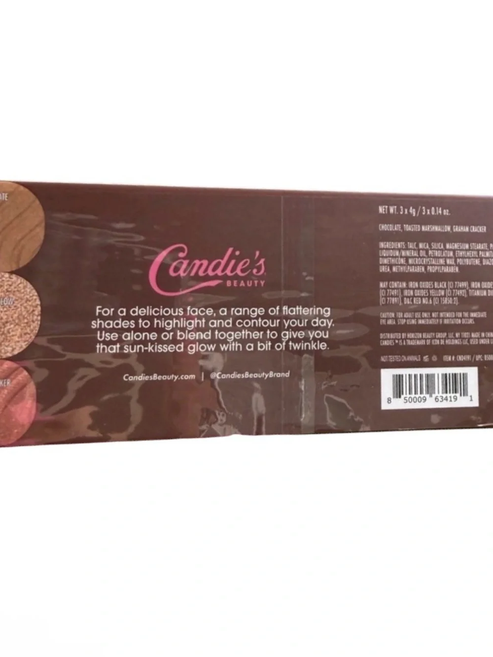 Candie's Parlor S'mores Contour Palette - Chocolate, Marshmallow, Graham new